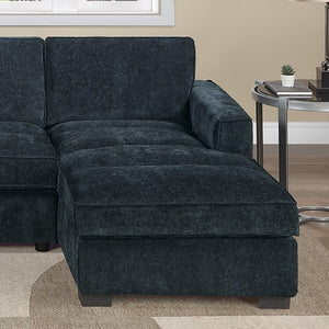 English Elm U-Sectional Chenille Sofa with LAF RAF Chaise Ends for Spacious Living Rooms B011S07604