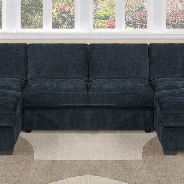 English Elm U-Sectional Chenille Sofa with LAF RAF Chaise Ends for Spacious Living Rooms B011S07604