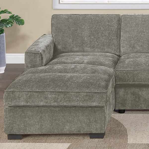 English Elm U-Sectional Chenille Living Room Sofa with Channel Stitching and Deep Chaise Comfort B011S07606