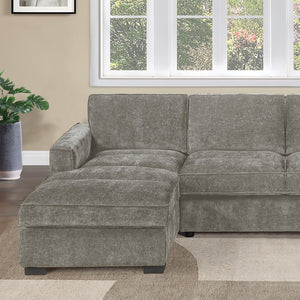 English Elm U-Sectional Chenille Living Room Sofa with Channel Stitching and Deep Chaise Comfort B011S07606