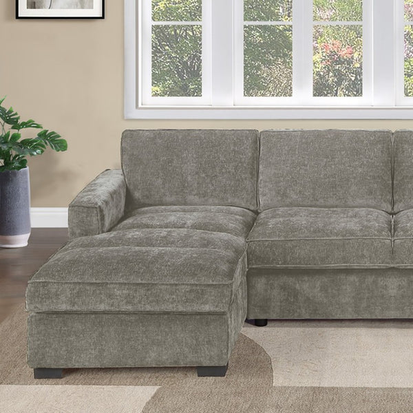 English Elm U-Sectional Chenille Living Room Sofa with Channel Stitching and Deep Chaise Comfort B011S07606