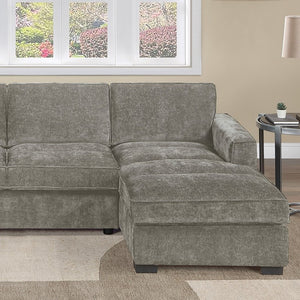English Elm U-Sectional Chenille Living Room Sofa with Channel Stitching and Deep Chaise Comfort B011S07606