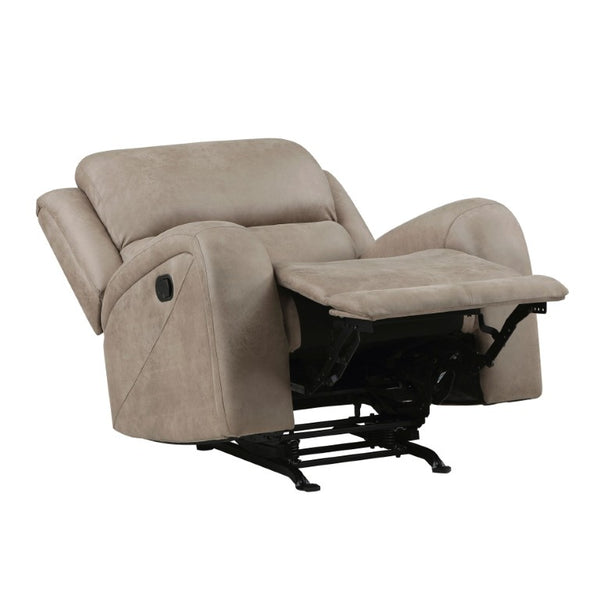 English Elm Brown Microfiber Reclining Sofa Loveseat Rocker Chair Set with Solid Wood Frame Brown 3pc B011S07607