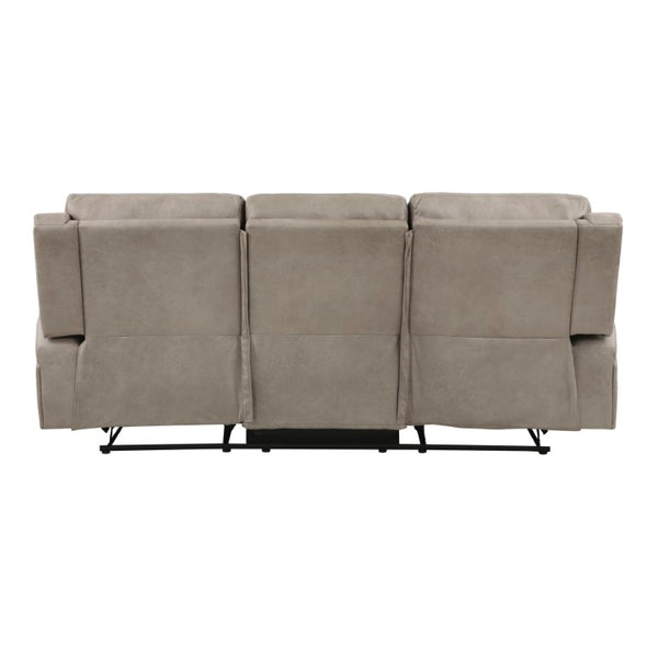 English Elm Brown Microfiber Reclining Sofa Loveseat Rocker Chair Set with Solid Wood Frame Brown 3pc B011S07607