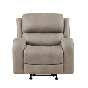 English Elm Brown Microfiber Reclining Sofa Loveseat Rocker Chair Set with Solid Wood Frame Brown 3pc B011S07607
