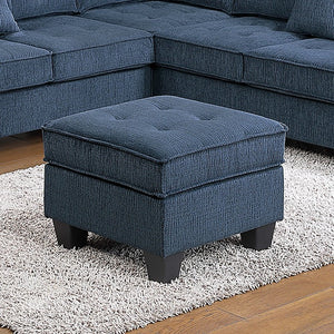 English Elm 4-Piece Modular Sectional Set with Ottoman USB Console Waffle Suede Living Room Dark Blue Chenille,Foam+Spring,Plastic,Plywood B011S07614