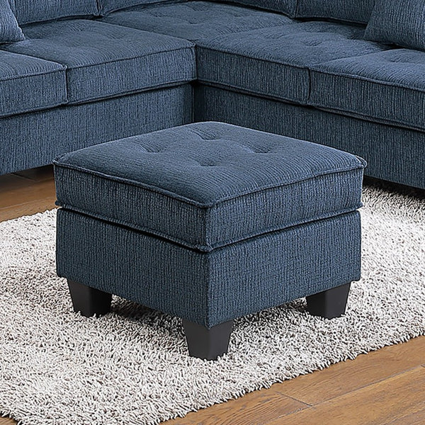 English Elm 4-Piece Modular Sectional Set with Ottoman USB Console Waffle Suede Living Room Dark Blue Chenille,Foam+Spring,Plastic,Plywood B011S07614