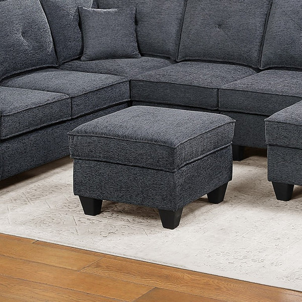 English Elm 4-Piece Modular Sectional Set with Ottoman USB Console Waffle Suede Living Room Dark Gray Chenille,Foam+Spring,Plastic,Plywood B011S07615