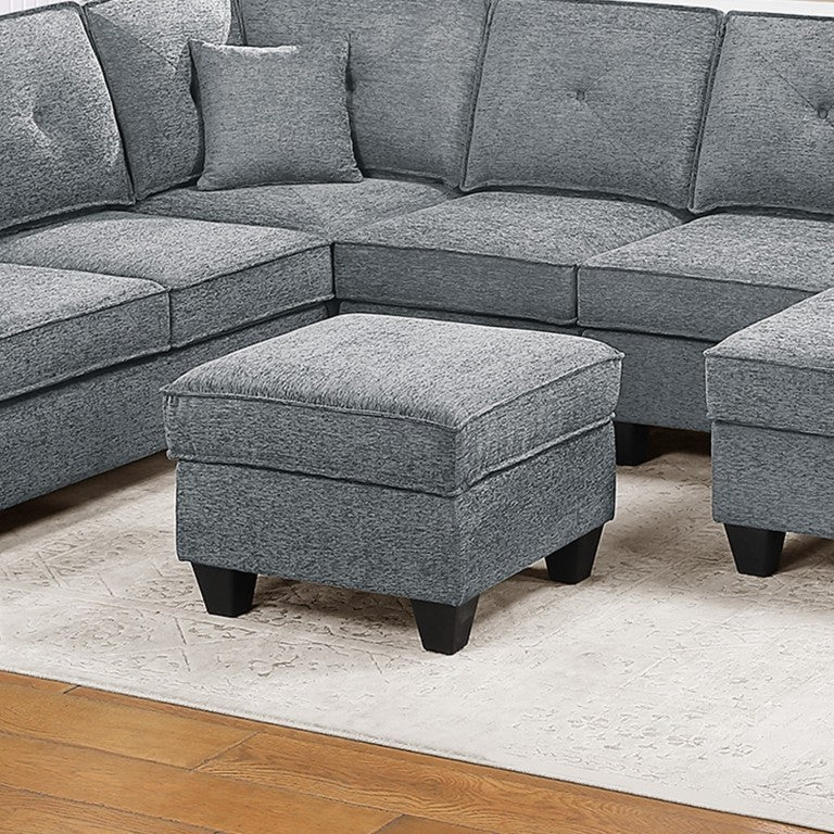 English Elm Black Corduroy Reclining Sectional with Cup Holders for Spacious Living Rooms Light Gray Chenille, Foam+Spring, Plastic, Plywood B011S07616