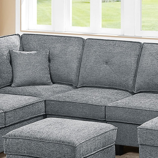 English Elm Black Corduroy Reclining Sectional with Cup Holders for Spacious Living Rooms Light Gray Chenille, Foam+Spring, Plastic, Plywood B011S07616