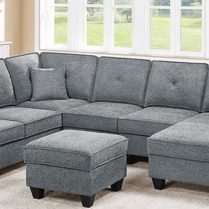 English Elm Black Corduroy Reclining Sectional with Cup Holders for Spacious Living Rooms Light Gray Chenille, Foam+Spring, Plastic, Plywood B011S07616