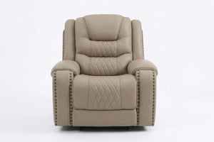 English Elm 3Pc Power Reclining Sofa Set Top Grain Leather Match Quilted Nailhead Living Room Suite B011S07620