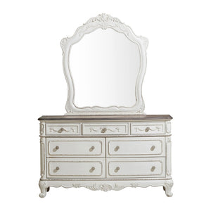 English Elm Antique White Victorian Four Piece Kids Bedroom Collection with Carved Floral Hardware B011S07642
