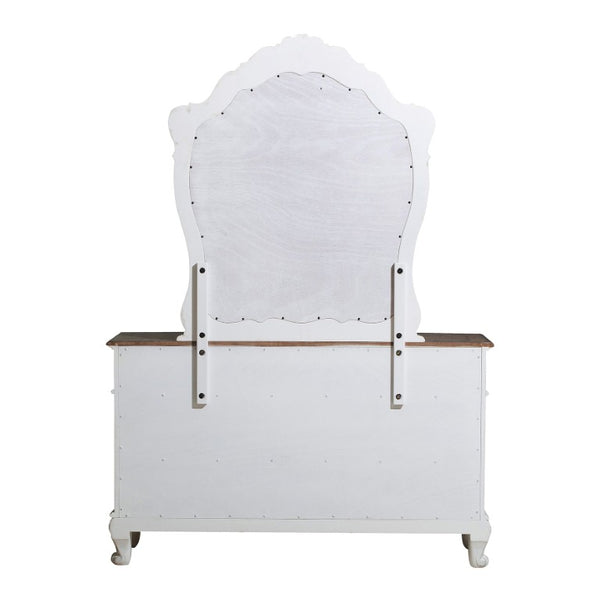 English Elm Antique White Victorian Four Piece Kids Bedroom Collection with Carved Floral Hardware B011S07642