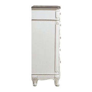 English Elm Antique White Victorian Four Piece Kids Bedroom Collection with Carved Floral Hardware B011S07642