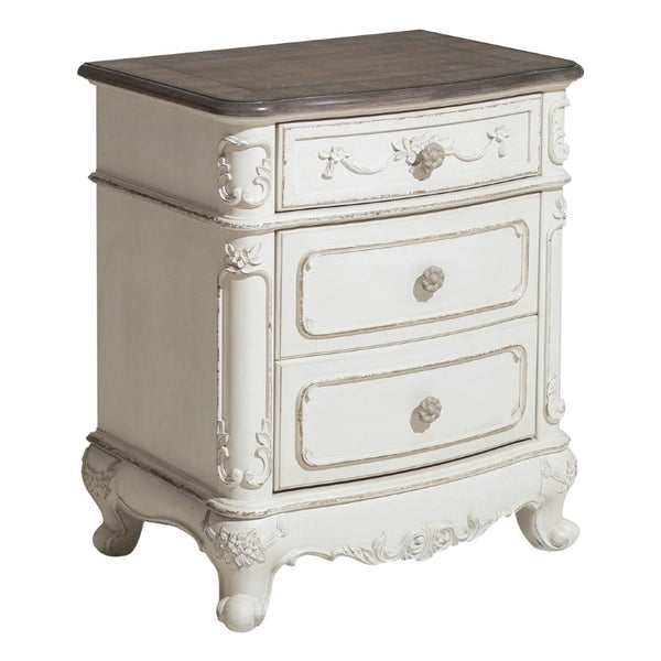 English Elm Antique White Victorian Four Piece Kids Bedroom Collection with Carved Floral Hardware B011S07642