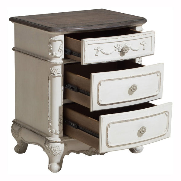 English Elm Antique White Victorian Four Piece Kids Bedroom Collection with Carved Floral Hardware B011S07642