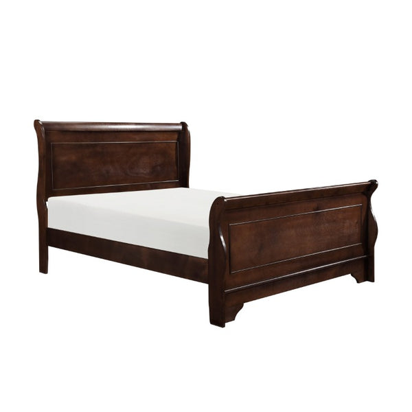 English Elm Cherry Louis Philippe Bedroom Set Okume Veneer Sleigh Bed with Nightstand and Chest B011S07690