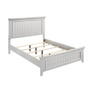 English Elm White Farmhouse Bedroom Set with Shiplap Panel Detailing Eastern King Bed Nightstand Chest B011S07830