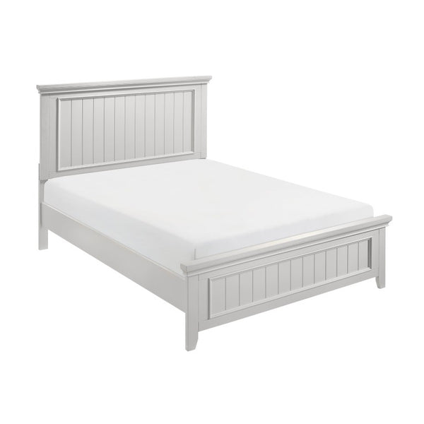 English Elm White Farmhouse Bedroom Set with Shiplap Panel Detailing Eastern King Dresser Mirror B011S07831