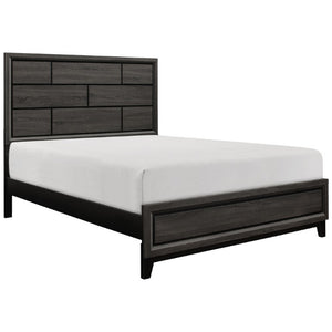 English Elm Gray Wood Grain Bedroom Set Eastern King Bed Nightstand and Chest Contemporary Suite B011S07852