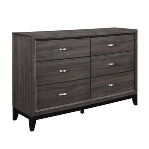 English Elm Gray Contemporary Bedroom Set with Eastern King Bed Dresser Mirror and Chest B011S07854