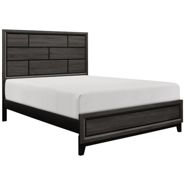English Elm Gray California King Bedroom Set with Dresser Mirror and Chest in Contemporary Wood Grain B011S07857