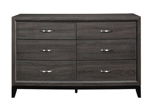 English Elm Gray California King Bedroom Set with Dresser Mirror and Chest in Contemporary Wood Grain B011S07857