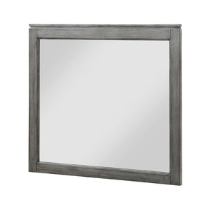 English Elm Gray Transitional Bedroom Set with Okume Veneer Dresser Nightstand and Wall Mirror B011S07864