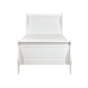 English Elm White Three Piece Bedroom Collection with Dresser Nightstand and Curved Mirror Frame White Twin Bed, Dresser, Mirror & 2 Nightstands B011S08018