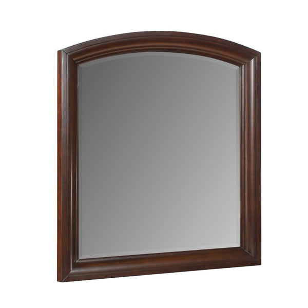 English Elm Cherry Finish California King Bedroom Set with Birch Veneer Bed Dresser Mirror Chest B011S08027