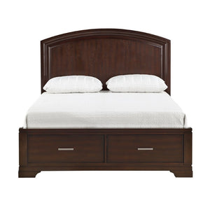 English Elm Cherry Finish Queen Bedroom Set with Dresser Mirror Chest and Storage Drawers B011S08030