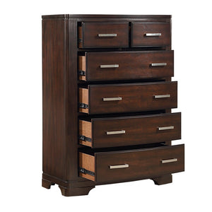 English Elm White Three Piece Bedroom Collection with Dresser Nightstand and Curved Mirror Frame Cherry Twin Bed, Nightstand & Chest B011S08034