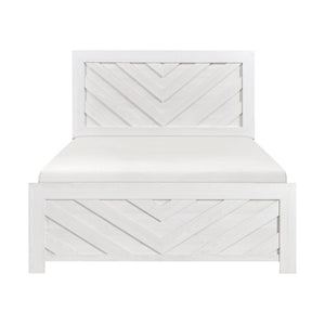 English Elm White Three Piece Bedroom Collection with Dresser Nightstand and Curved Mirror Frame White Eastern King Bed, Nightstand & Chest B011S08037
