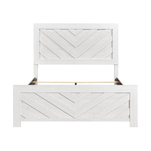 English Elm White Three Piece Bedroom Collection with Dresser Nightstand and Curved Mirror Frame White Eastern King Bed, Nightstand & Chest B011S08037