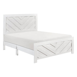 English Elm White Three Piece Bedroom Collection with Dresser Nightstand and Curved Mirror Frame White Eastern King Bed, Nightstand & Chest B011S08037