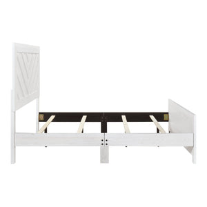 English Elm White Three Piece Bedroom Collection with Dresser Nightstand and Curved Mirror Frame White Eastern King Bed, Nightstand & Chest B011S08037