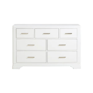 English Elm White California King Bedroom Set with Curved Headboard Chrome Pulls and Storage B011S08067