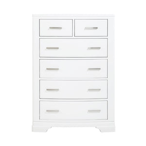 English Elm White Lacquer Twin Bedroom Set with Chrome Hardware for Kids or Guest Rooms B011S08075