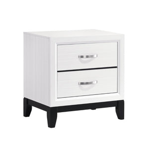 English Elm White Wood Grain Melamine Bedroom Set with Dresser Nightstand and Coordinated Mirror B011S08091