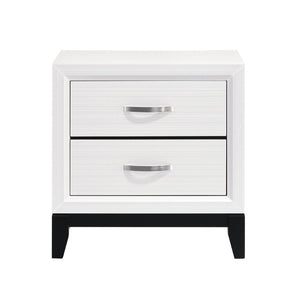 English Elm White Three Piece Twin Bedroom Set with Melamine Veneer Bed Nightstand and Chest B011S08104