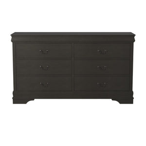 English Elm Gray Louis Philippe Sleigh Bedroom Suite with Brass Hardware Eastern King Four Piece B011S08233