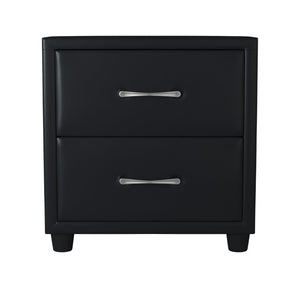 English Elm Brown Faux Leather Full Bedroom Set with Bed Nightstand and Chest in Urban Style B011S08256