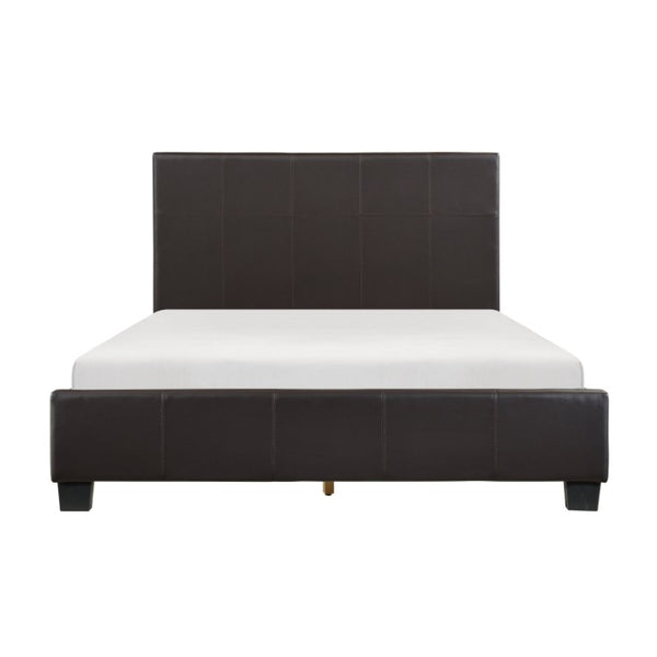 English Elm Brown Faux Leather Full Bedroom Set with Bed Nightstand and Chest in Urban Style B011S08256
