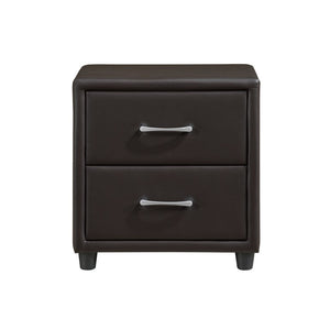 English Elm Brown Faux Leather Full Bedroom Set with Bed Nightstand and Chest in Urban Style B011S08256