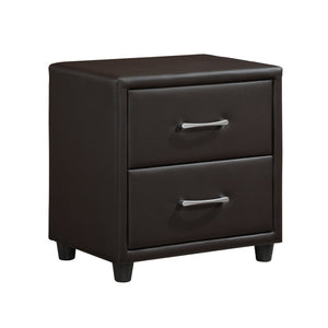 English Elm Brown Faux Leather Full Bedroom Set with Bed Nightstand and Chest in Urban Style B011S08256