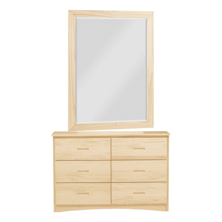 English Elm White Cottage Kids Bedroom Set with Bow Front Dresser Bead Board Nightstand and Mirror Natural 2-Piece B011S08263