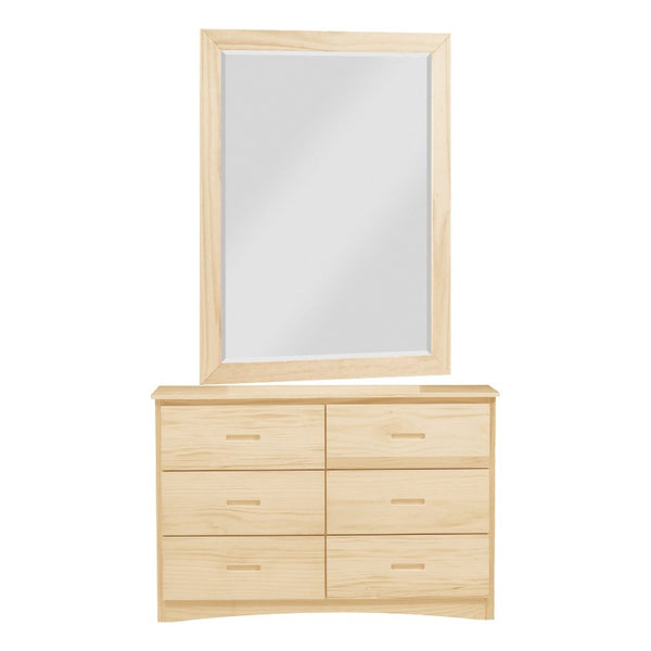 English Elm White Cottage Kids Bedroom Set with Bow Front Dresser Bead Board Nightstand and Mirror Natural 2-Piece B011S08263