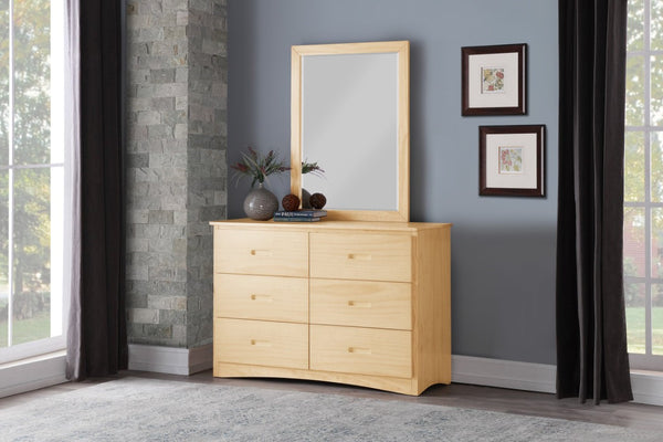 English Elm White Cottage Kids Bedroom Set with Bow Front Dresser Bead Board Nightstand and Mirror Natural 2-Piece B011S08263