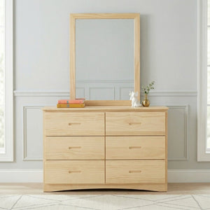English Elm White Cottage Kids Bedroom Set with Bow Front Dresser Bead Board Nightstand and Mirror Natural 2-Piece B011S08263